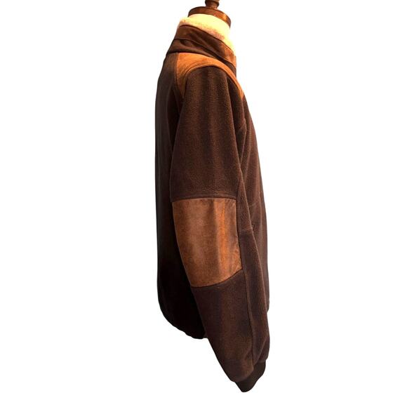 KUHL Heavy Fleece Jacket Full Zipper 3 Zip Pockets Faux Leather Trim - Picture 3 of 6